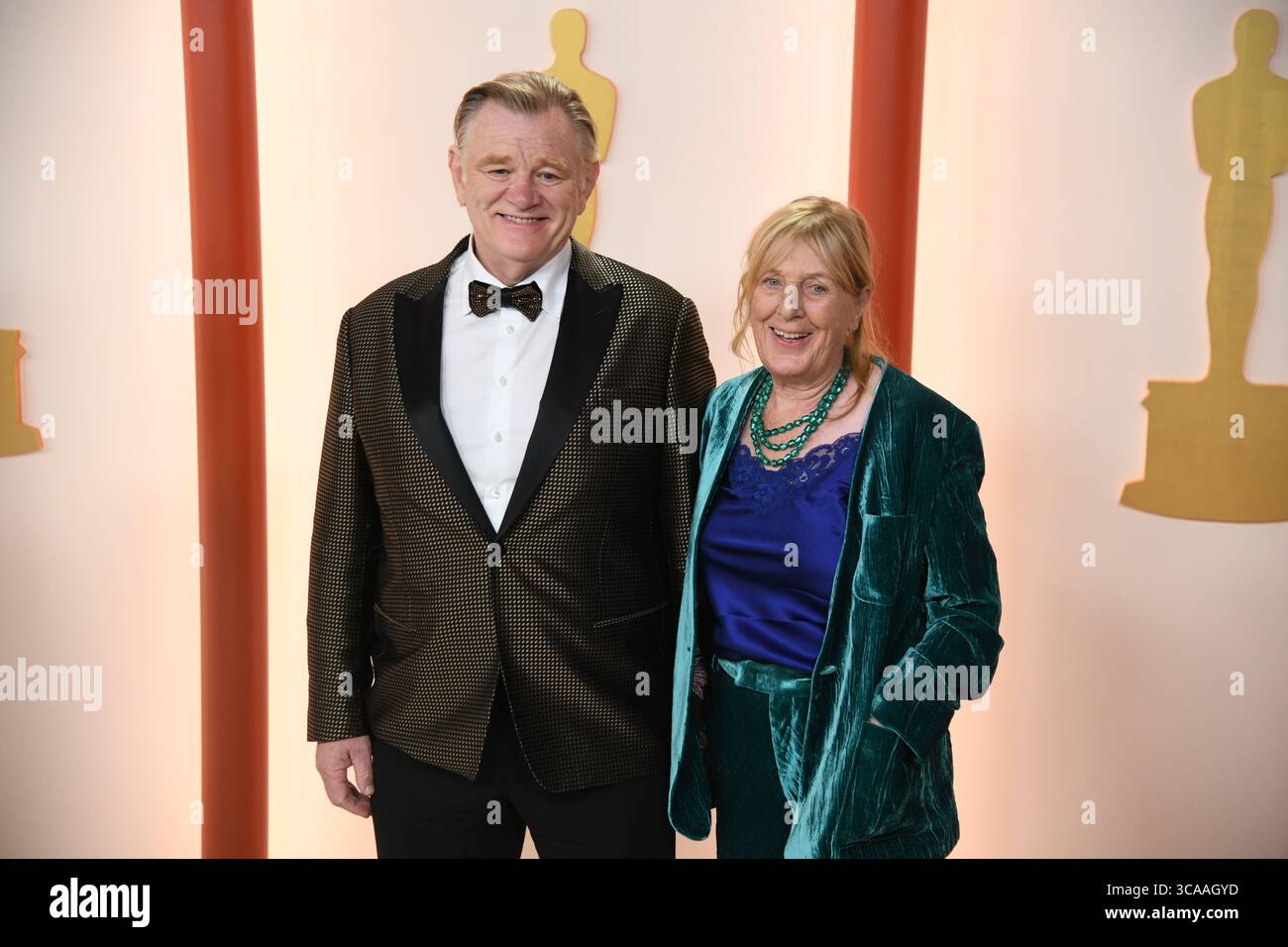 March 12, 2023, Los Angeles, California, USA: BRENDAN AND MARY GLEESON during red carpet arrivals for the 95th Academy Awards, presented by the Academy of Motion Picture Arts and Sciences (AMPAS), at the Dolby Theatre in Hollywood. (Credit Image: © Kevin Sullivan via ZUMA Press Wire) Stock Photo