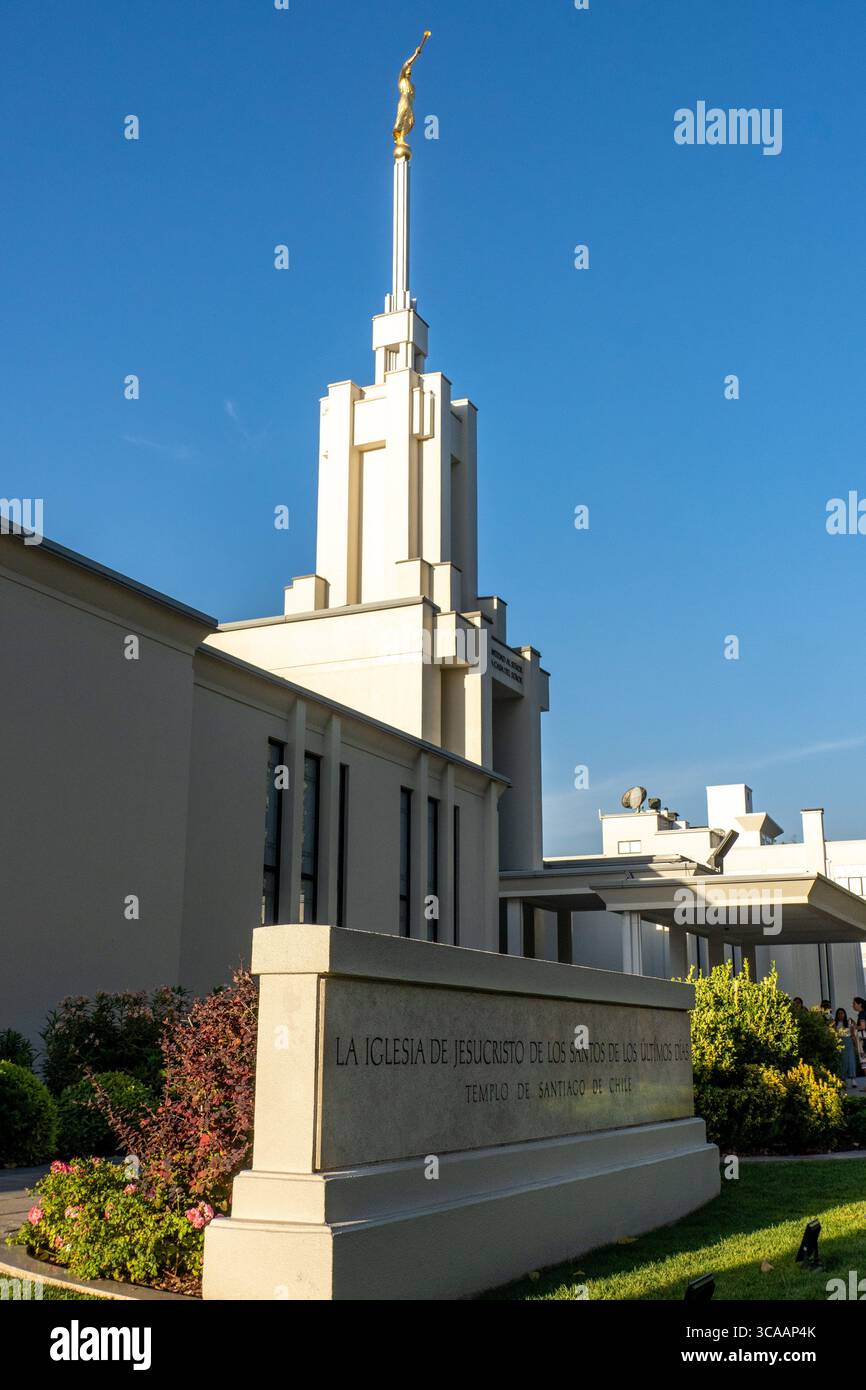 March 2, 2023, Santiago, Santiago Metropolitan Region, Chile: The Santiago Chile Temple of the Church of Jesus Christ of Latter-day Saints. (Credit Image: © Jon G. Fuller / Vwpics/VW Pics via ZUMA Press Wire) Stock Photo