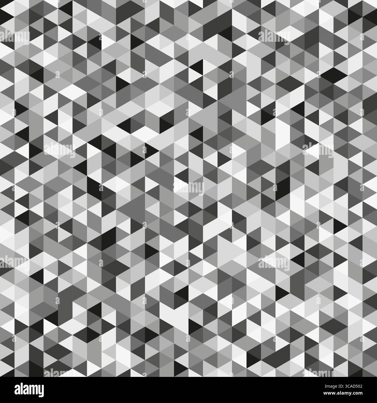 Triangle tessellation pattern. Geometric mosaic background. Grayscale polygon illustration. Vector flat texture. Stock Vector