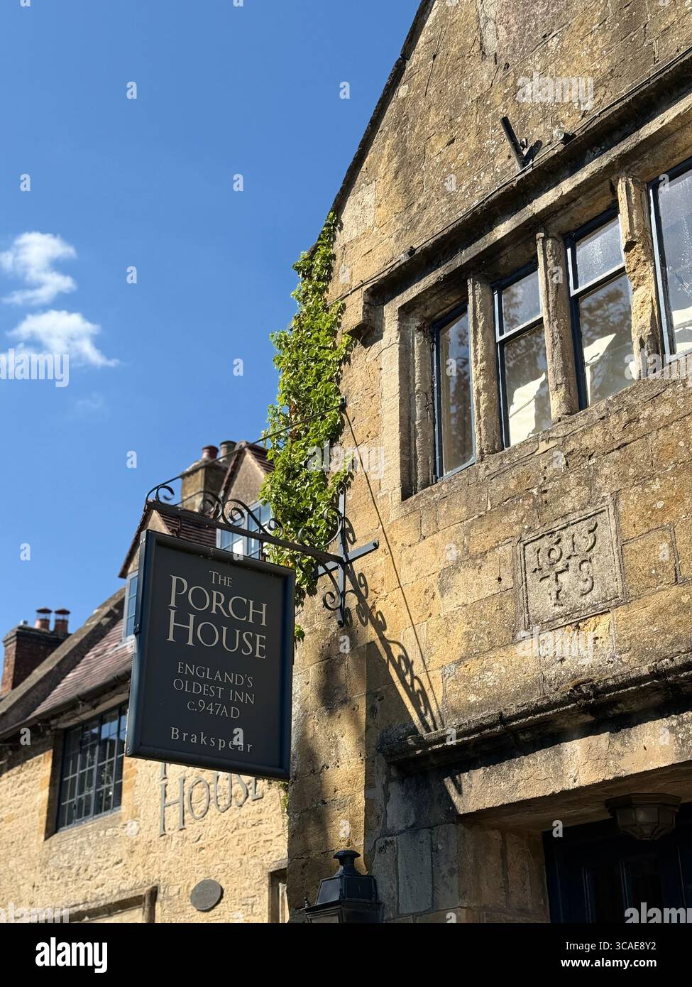 The Porch House in Stow-on-the-Wold, England’s oldest inn. - Smartphone Captured Stock Image