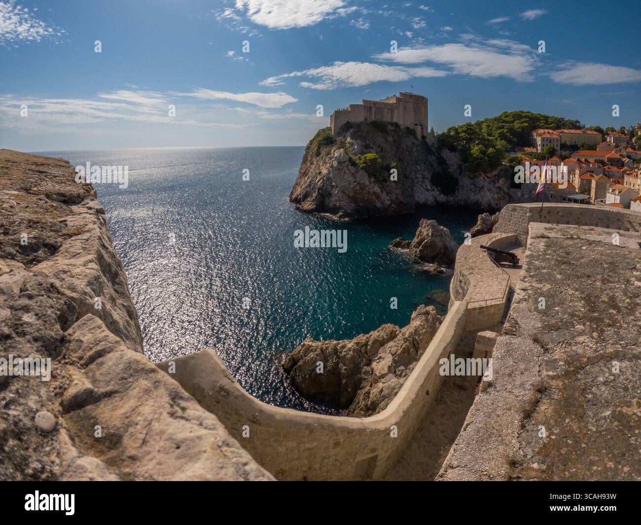 Dubrovnik, Croatia - September 14th 2023: Tourists admire the view of ...