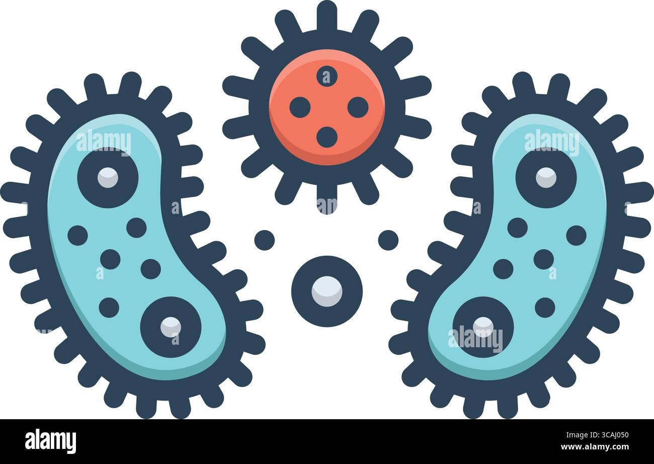 Icon for bacterium, prokaryote Stock Vector