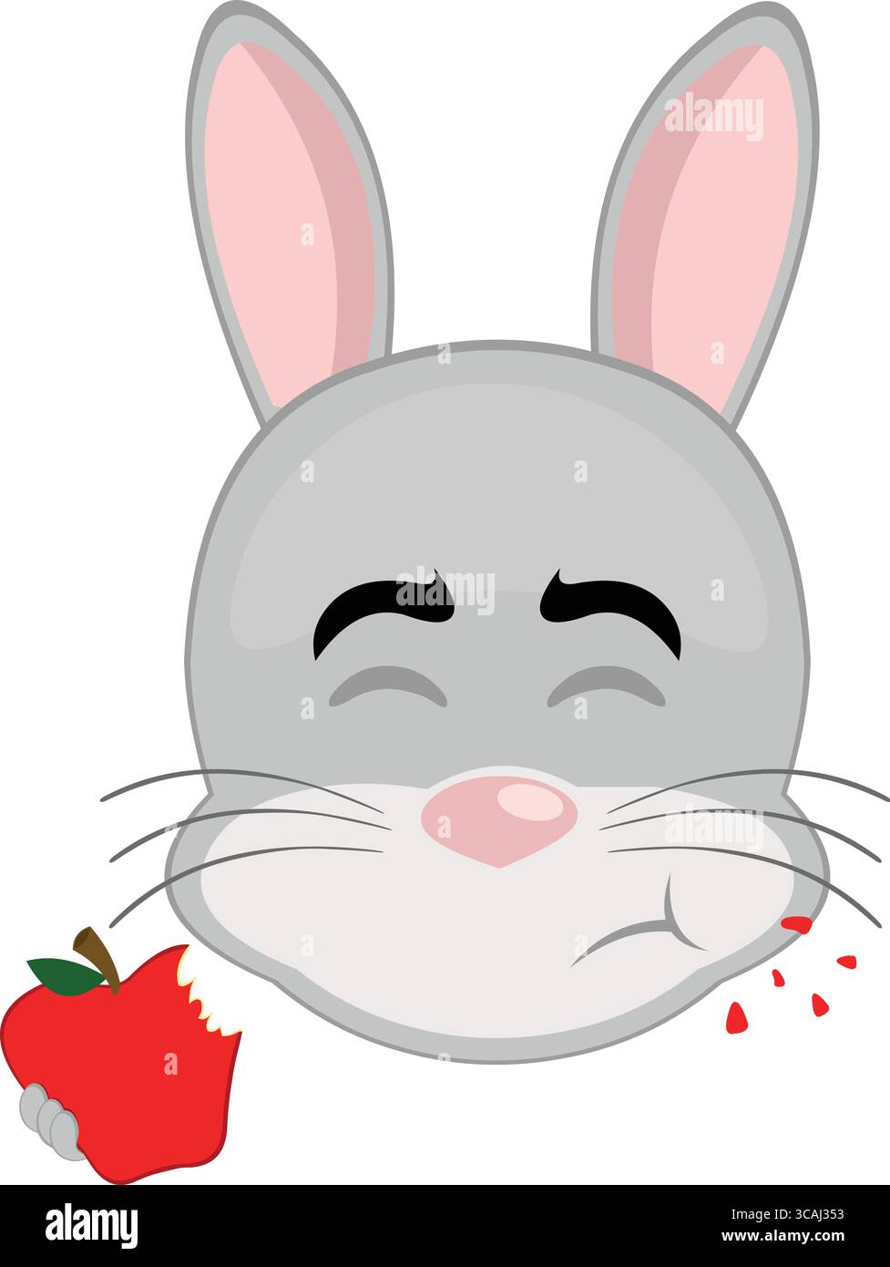 vector illustration emoticon character face rabbit rodent animal ...