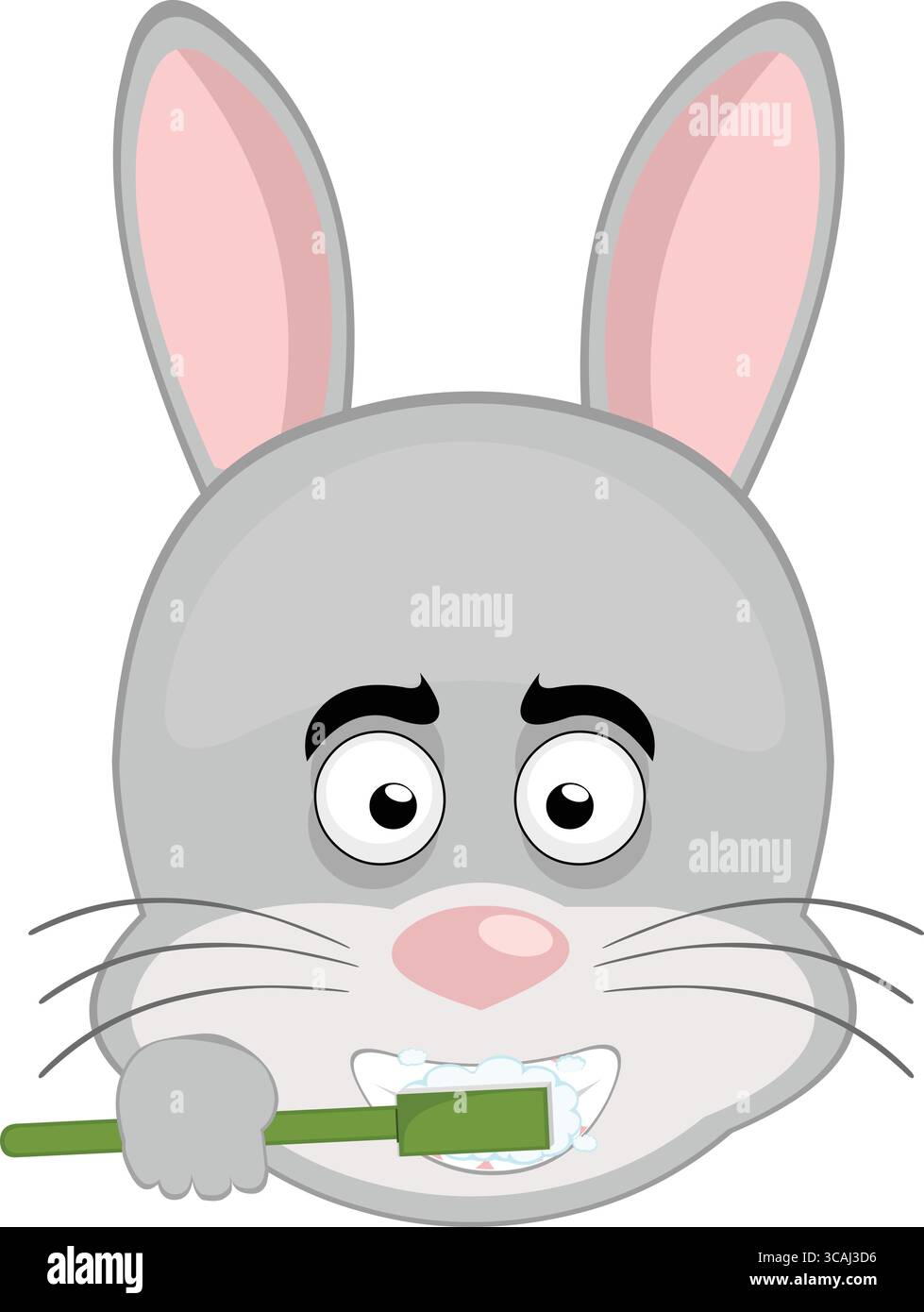 vector illustration emoticon character face rabbit rodent animal ...