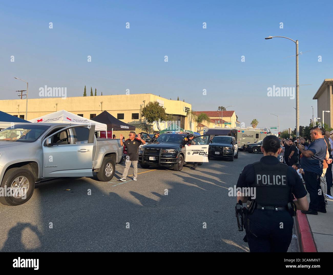Alhambra Police Department officers demonstrate suspect vehicle ...
