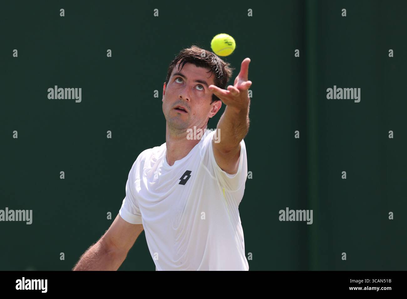 Austrian tennis player Sebastian Ofner (AUT) in action at the 2025 ...