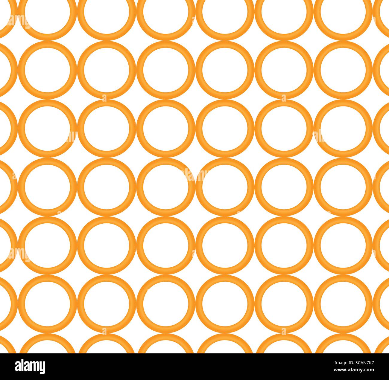 Seamless pattern of interlocking orange circles on white background Stock Vector