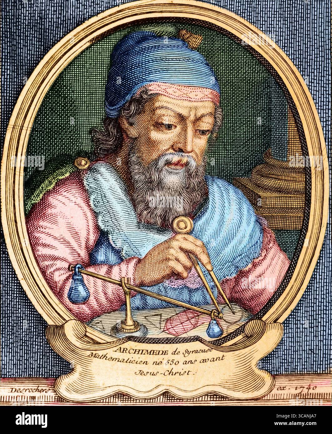 Archimedes, Greek mathematician and philosopher (287-212 BC) Stock Photo