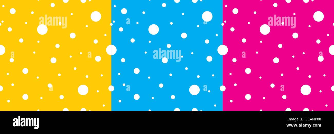 Polka dot seamless pattern set vector Stock Vector