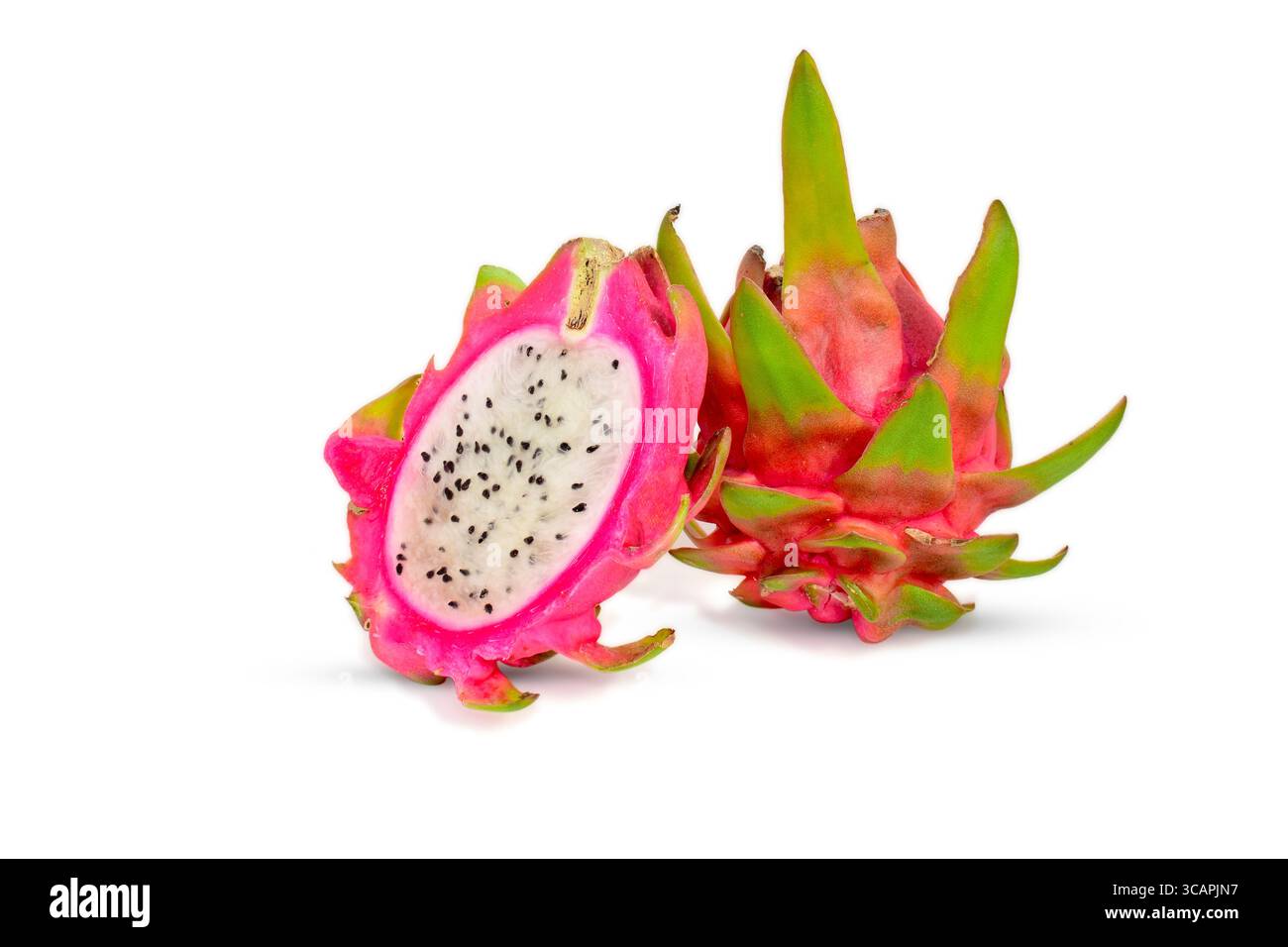 Fresh Dragon ( Pitaya ) fruit isolated on white background Stock Photo