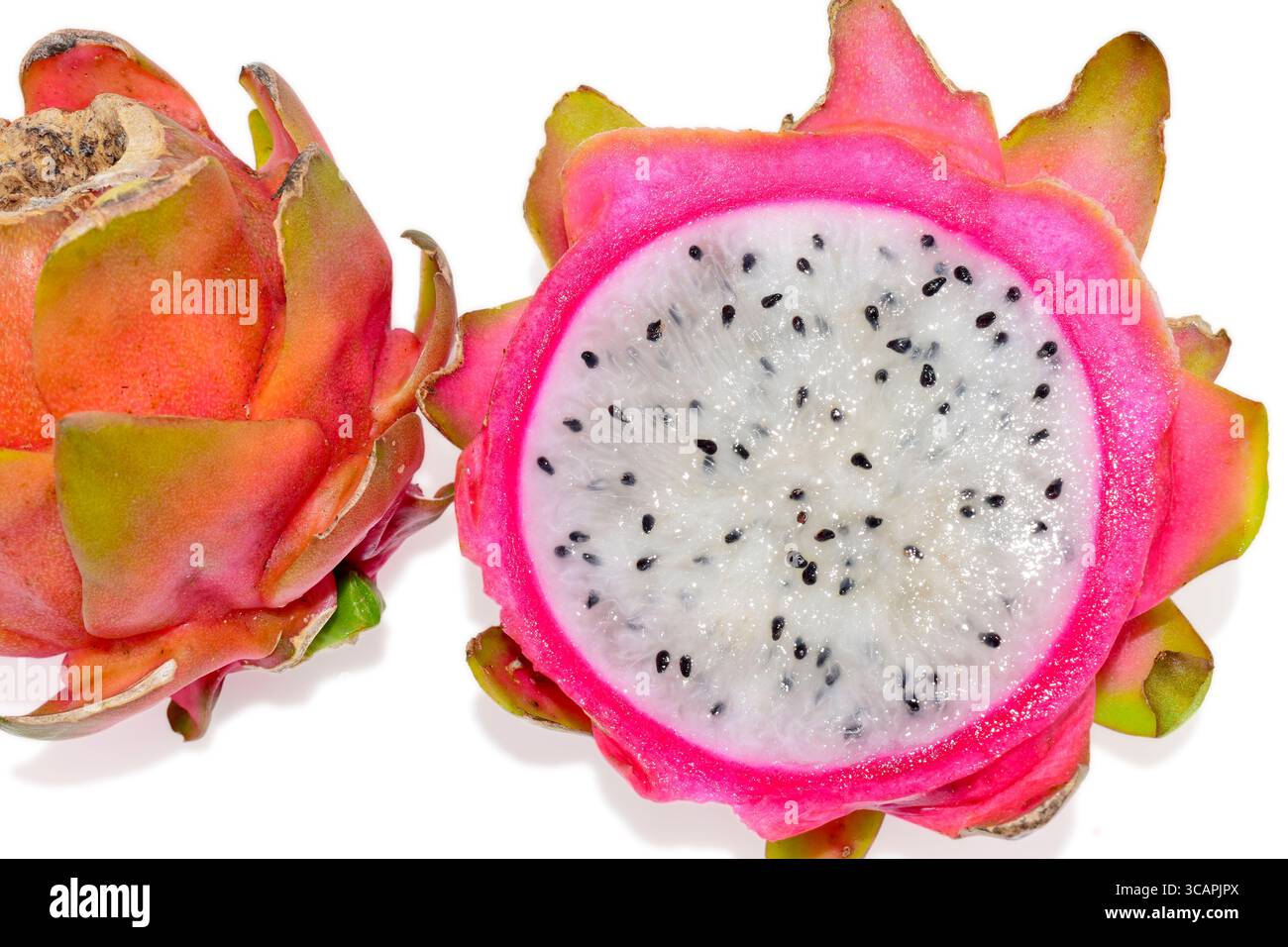 Fresh Dragon ( Pitaya ) fruit isolated on white background Stock Photo