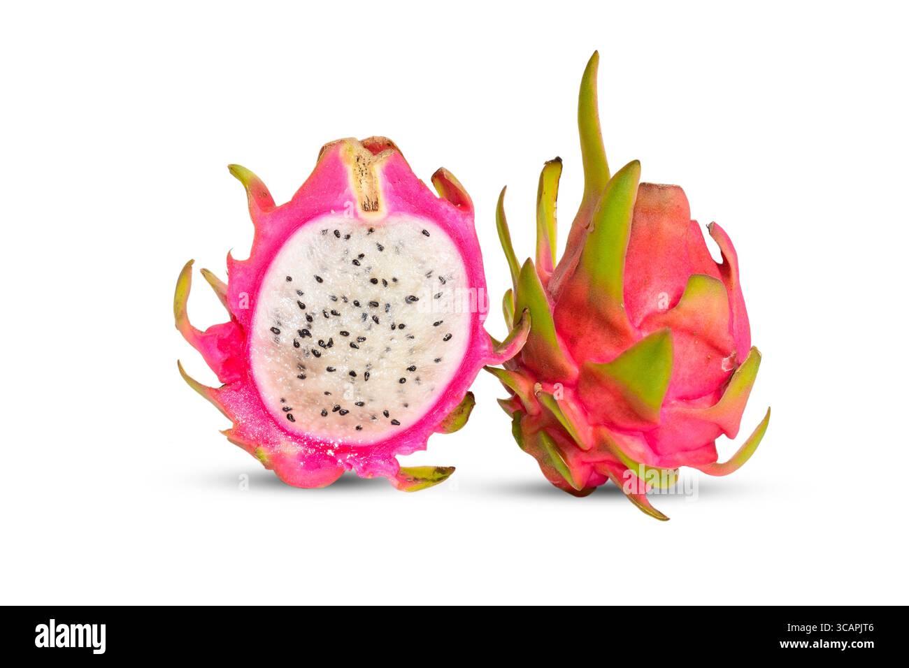 Fresh Dragon ( Pitaya ) fruit isolated on white background Stock Photo
