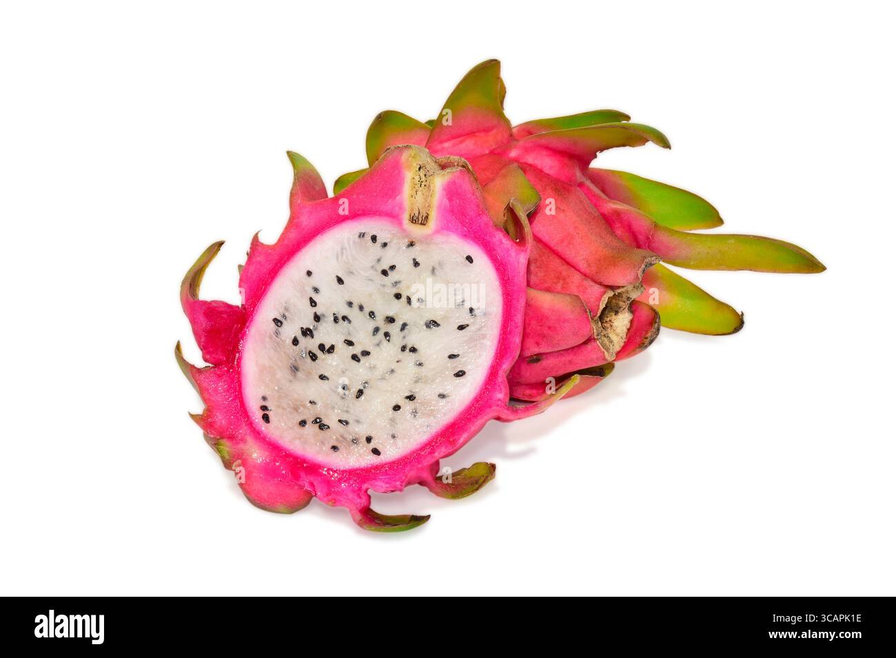 Fresh Dragon ( Pitaya ) fruit isolated on white background Stock Photo