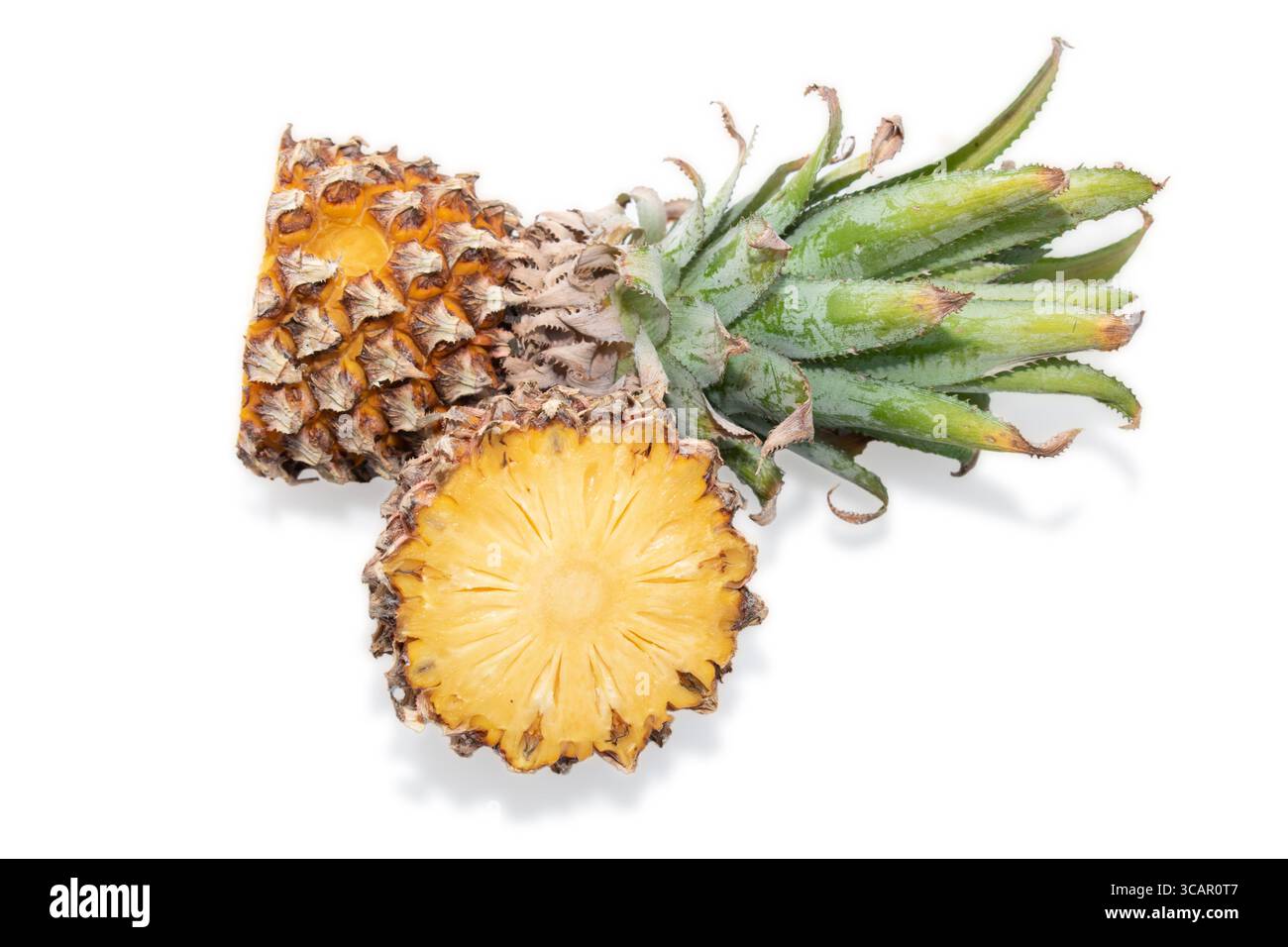 Pineapple ( Ananas comosus ) isolated on white background . Pineapple clipping path. Stock Photo