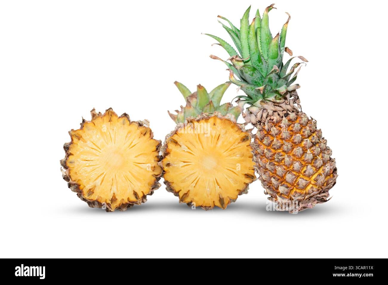 Pineapple ( Ananas comosus ) isolated on white background . Pineapple clipping path. Stock Photo