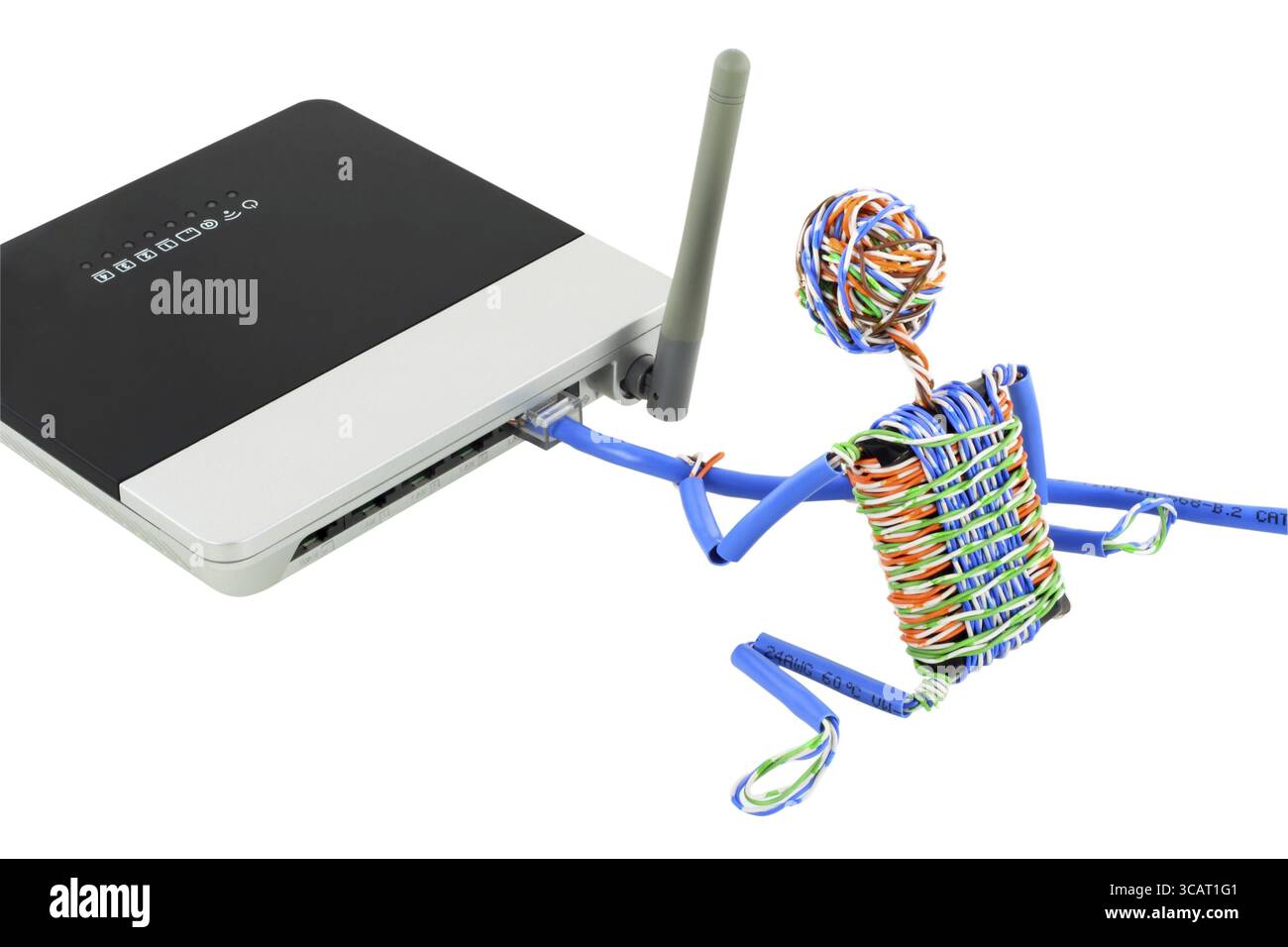 Utp Router The little man braided from a computer cable, connect UTP cable to a ...