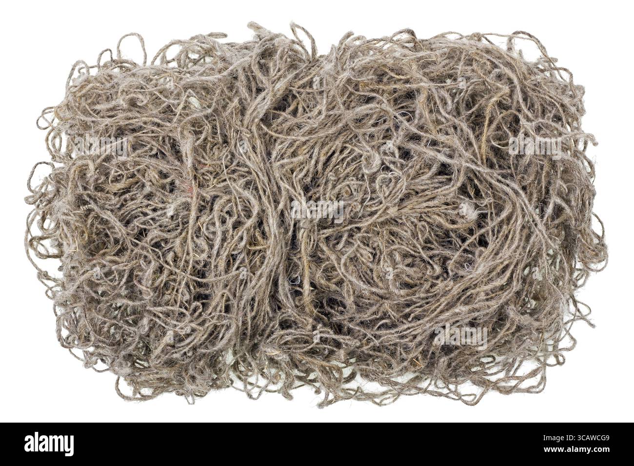 The concept of organic chaos. Tangled rope of nature flax fiber ...