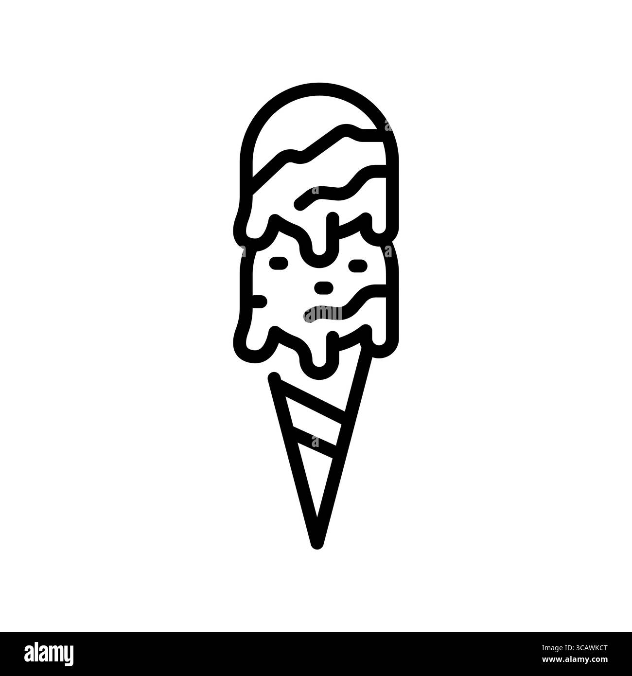 Gelato black line icon for digital and print projects. Minimal clean ...