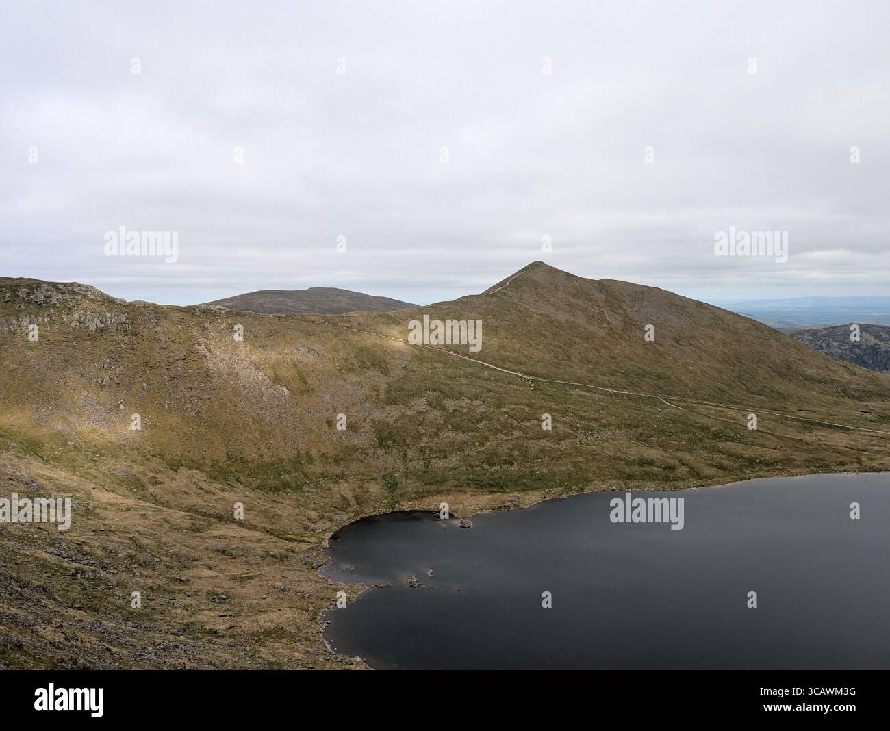 Helvellyn and Red Tarn, Lake District National Park, Cumbria, England – Mountain Landscape - Smartphone Captured Stock Image