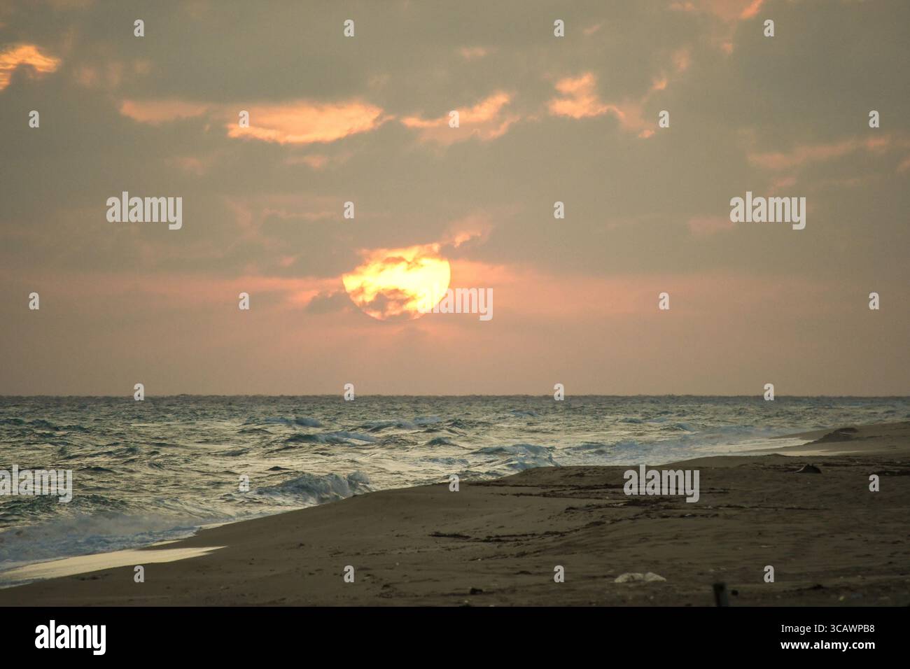 Dramatic sunset over the Mediterranean, North Coast, Egypt Stock Photo