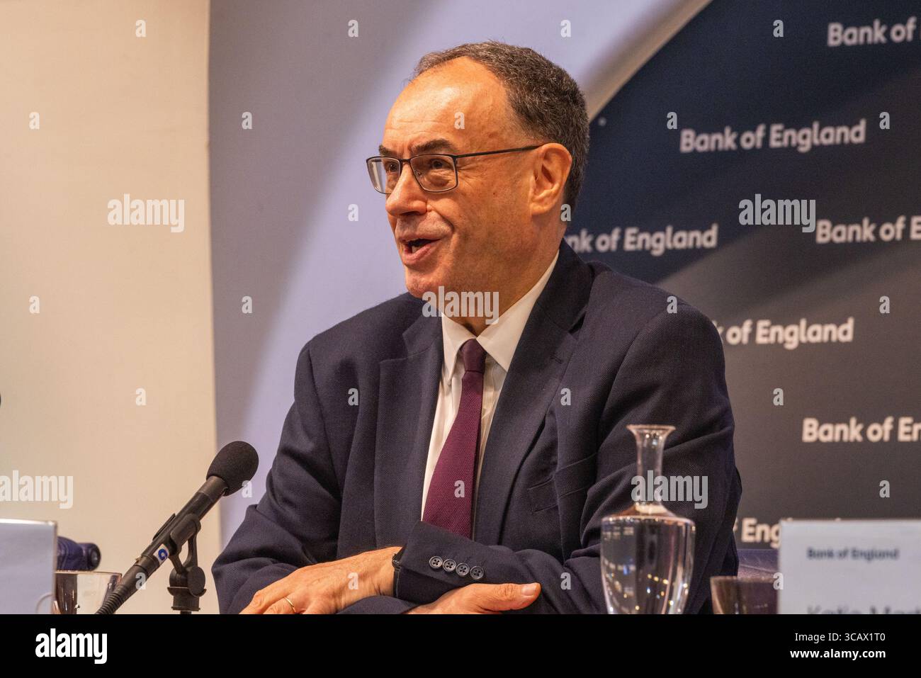 London, UK. 07 AUG, 2025. Andrew Bailey, Governor of the Bank of ...