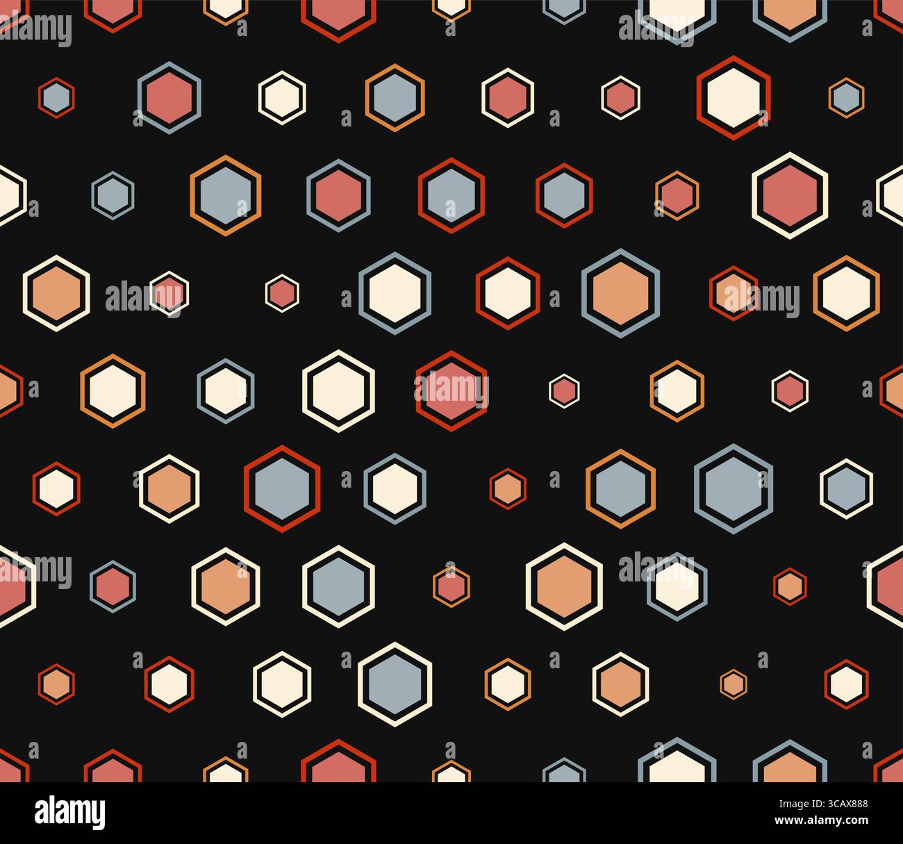 Tileable hexagon pattern. Multicolored geometric elements of varied ...
