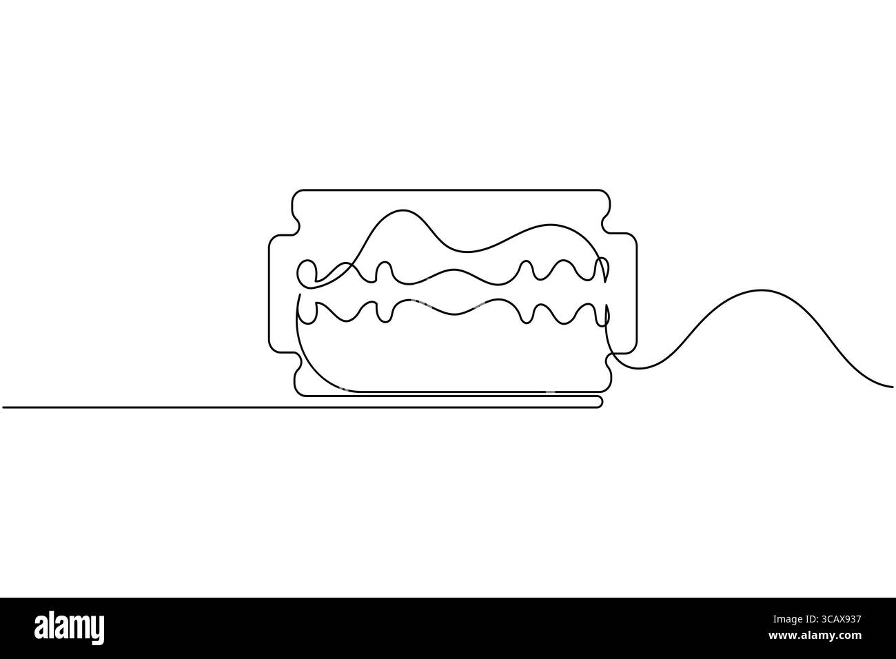 Razor blade in continuous one line art drawing minimalist style for ...