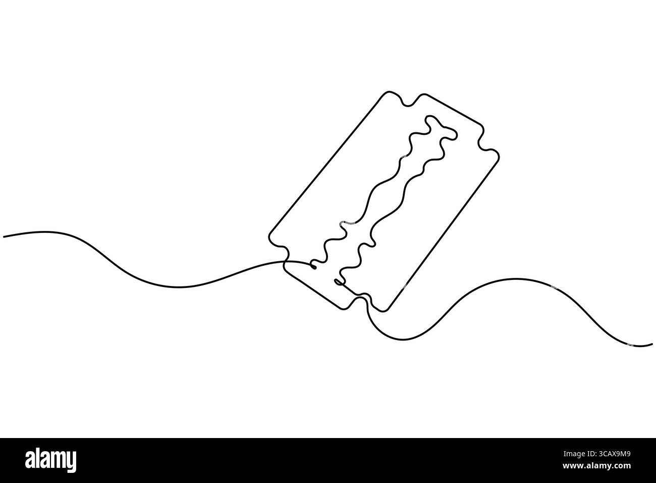 Razor blade in continuous one line art drawing minimalist style for ...