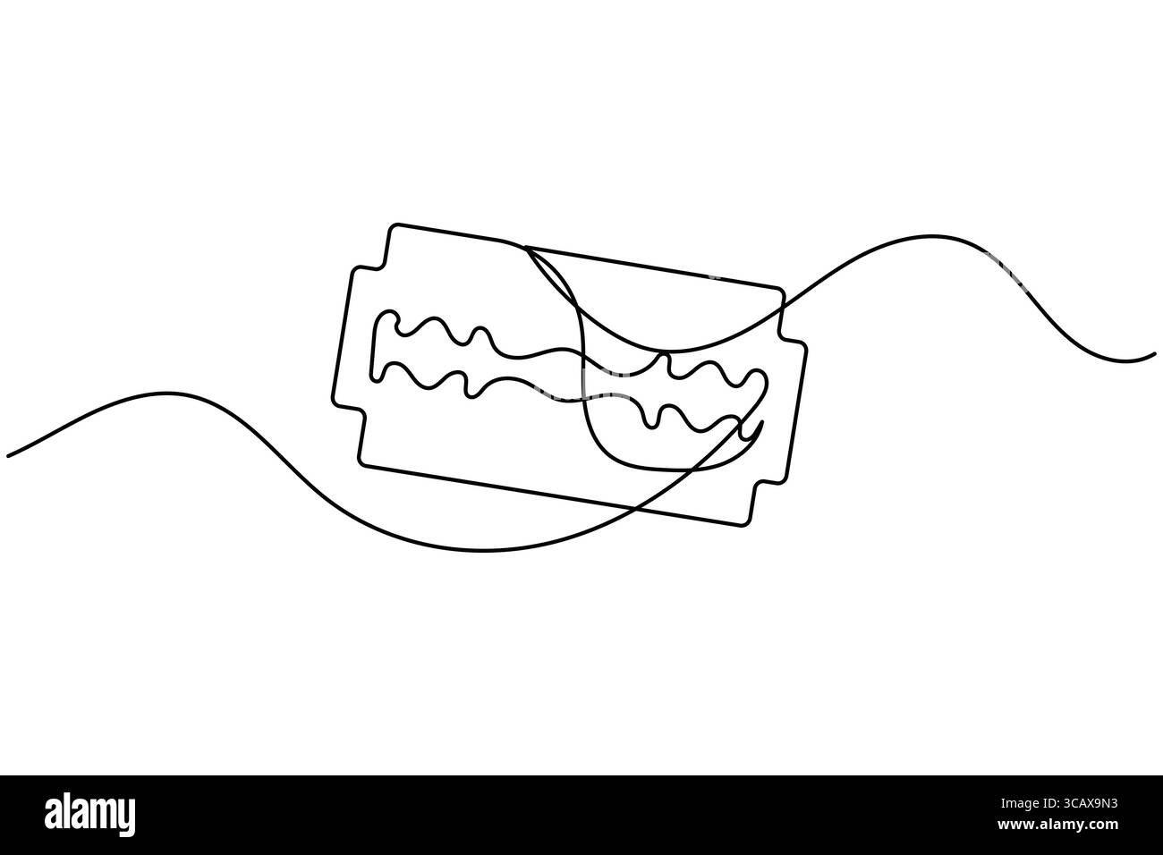 Razor blade in continuous one line art drawing minimalist style for ...