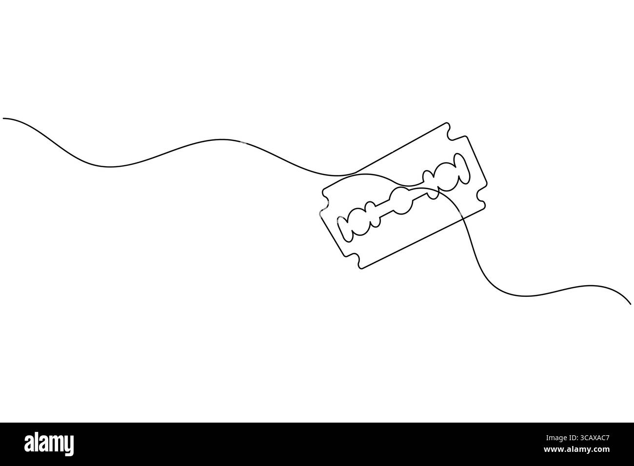 Razor blade in continuous one line art drawing minimalist style for ...