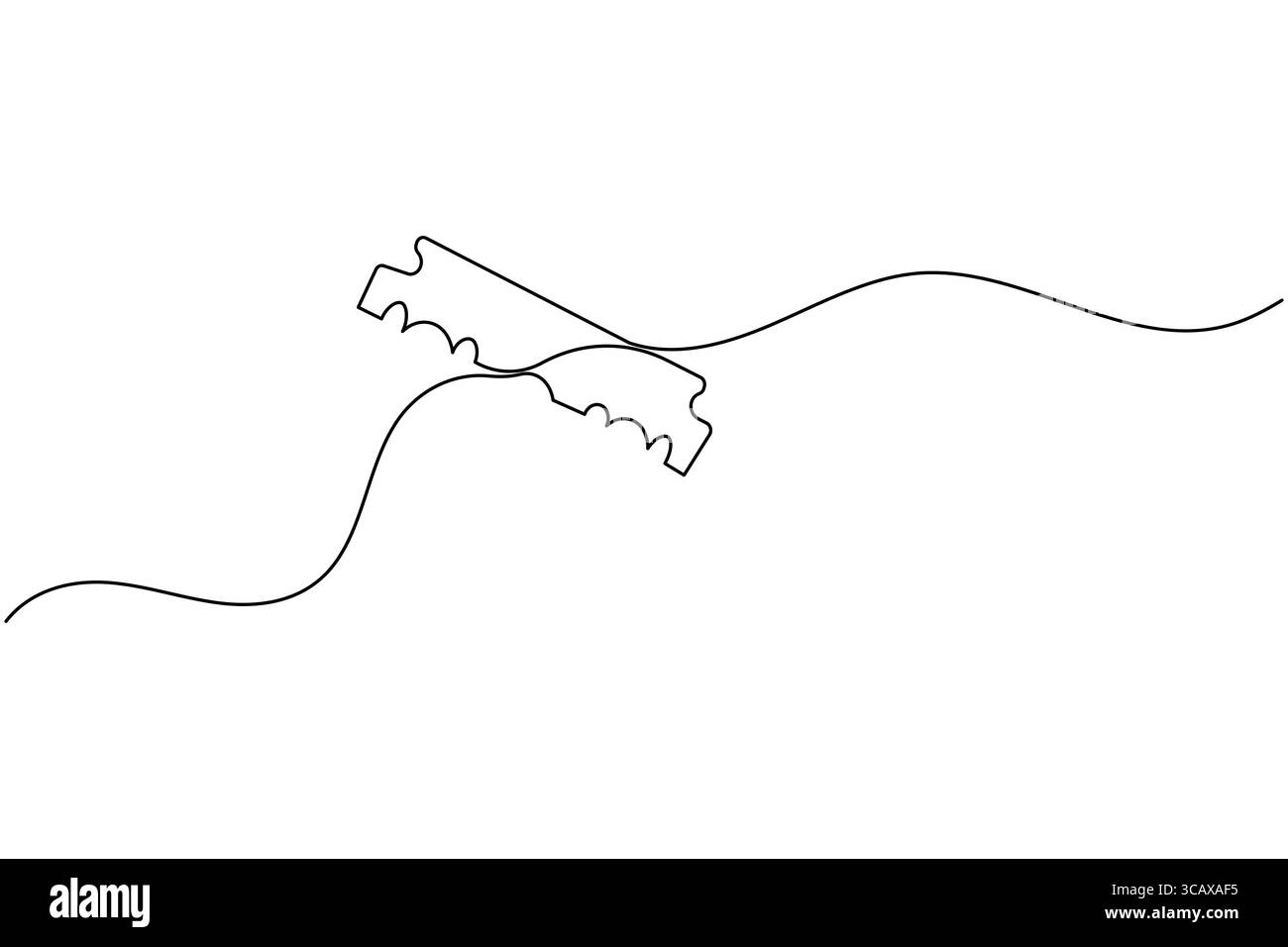 Razor blade in continuous one line art drawing minimalist style for ...
