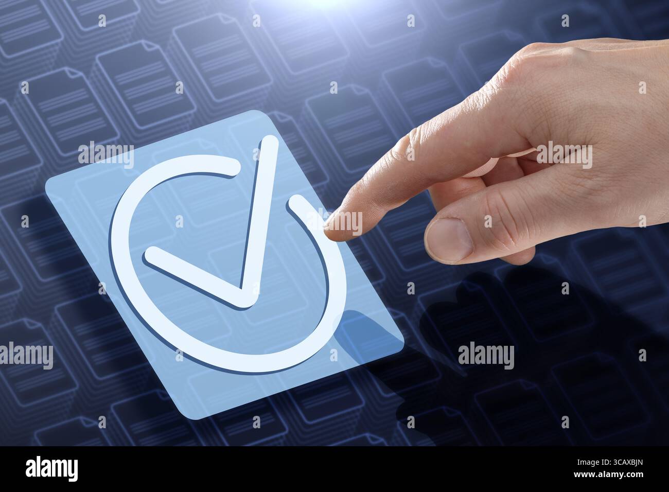 Using digital checklists enhances business workflow, boosts productivity, and ensures organized task management in modern work environments Stock Photo