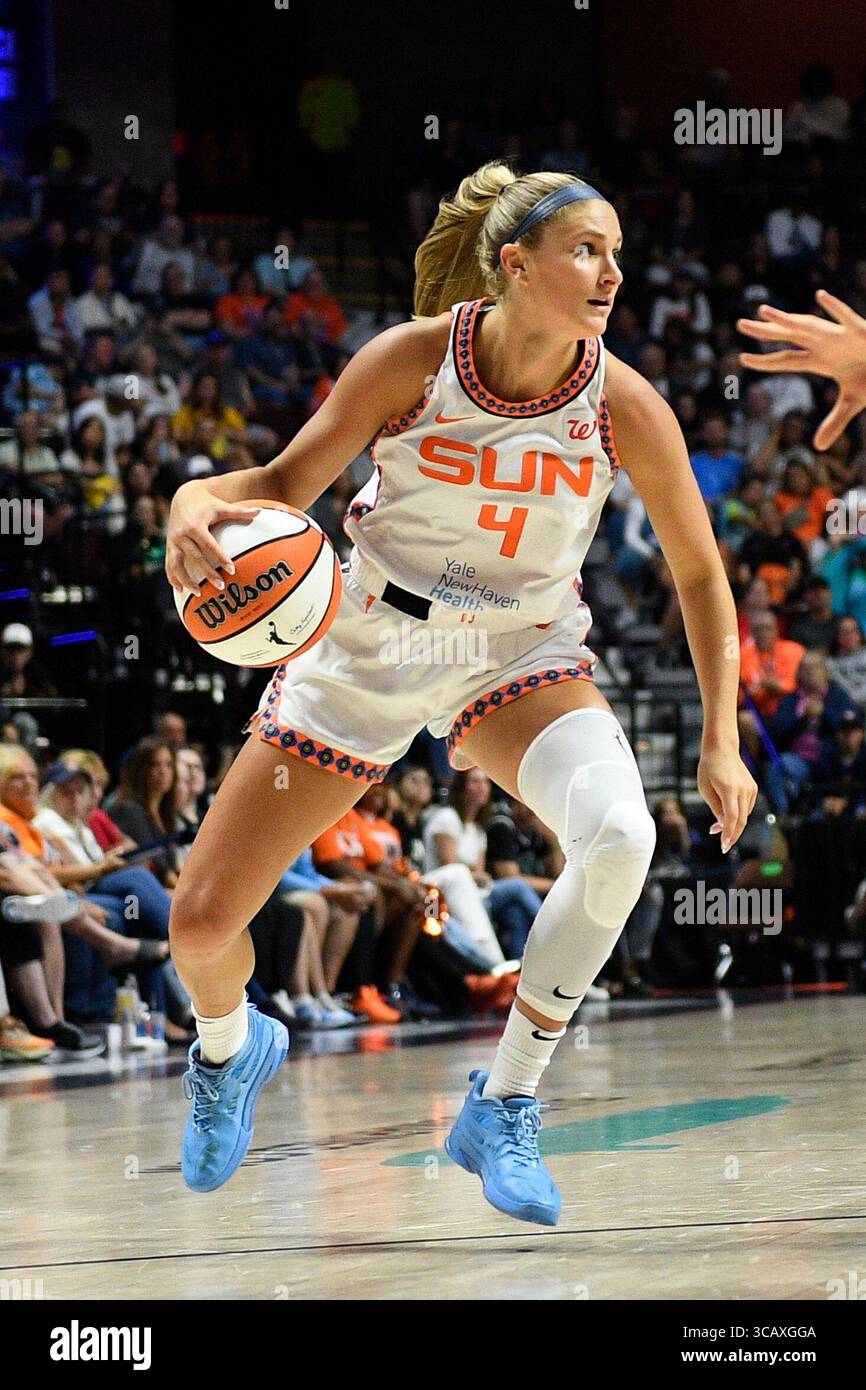 UNCASVILLE, CT - AUGUST 03: Connecticut Sun guard Jacy Sheldon (4 ...