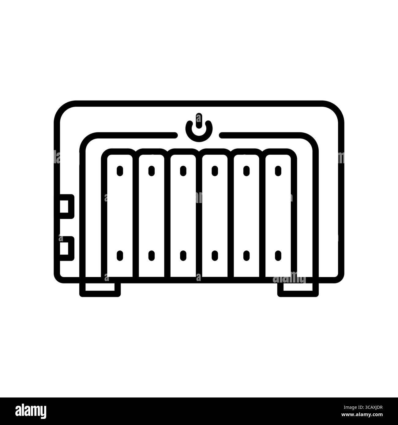 nas storage black line icon. Vector isolated element.Editable stroke Stock Vector