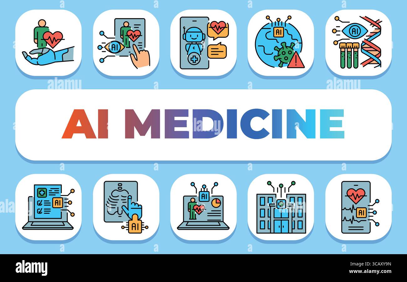AI medicine text concept. Shablon for presentation and Infographics ...