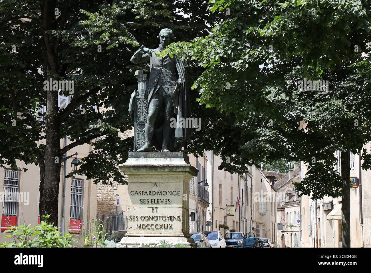 Statue representing Gaspard Monge, French mathematician and politician, city of Beaune, Côte d'Or department, France. Stock Photo