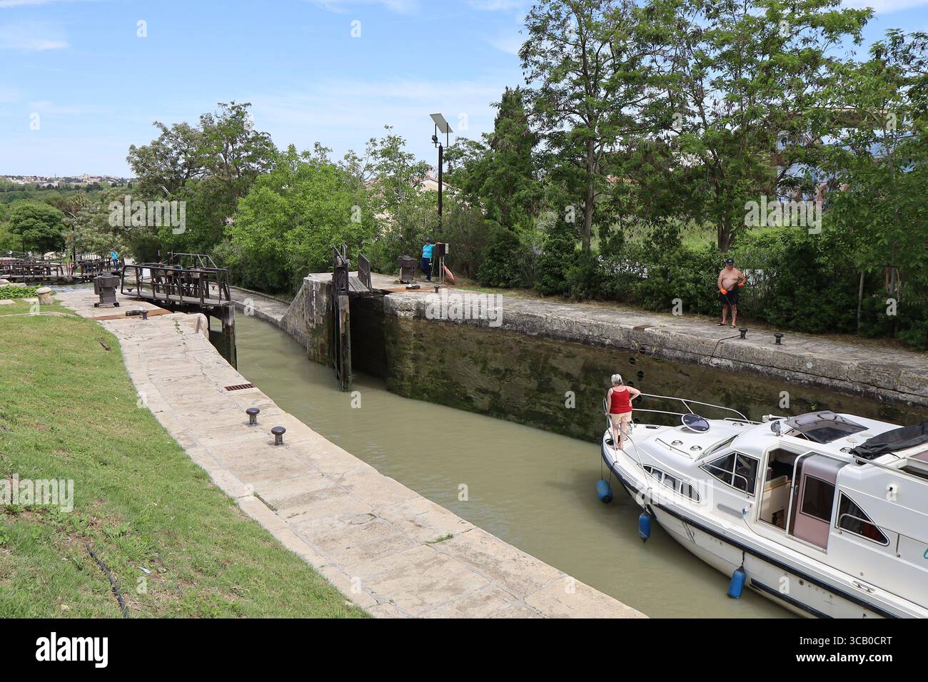 Canal du Midi, city of Béziers, Hérault department, France Stock Photo