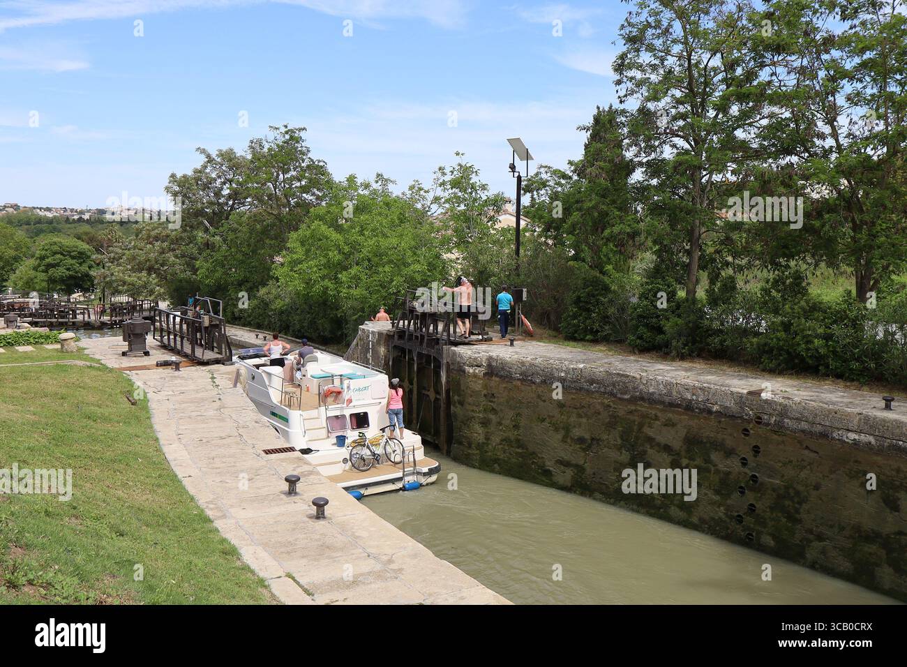 Canal du Midi, city of Béziers, Hérault department, France Stock Photo