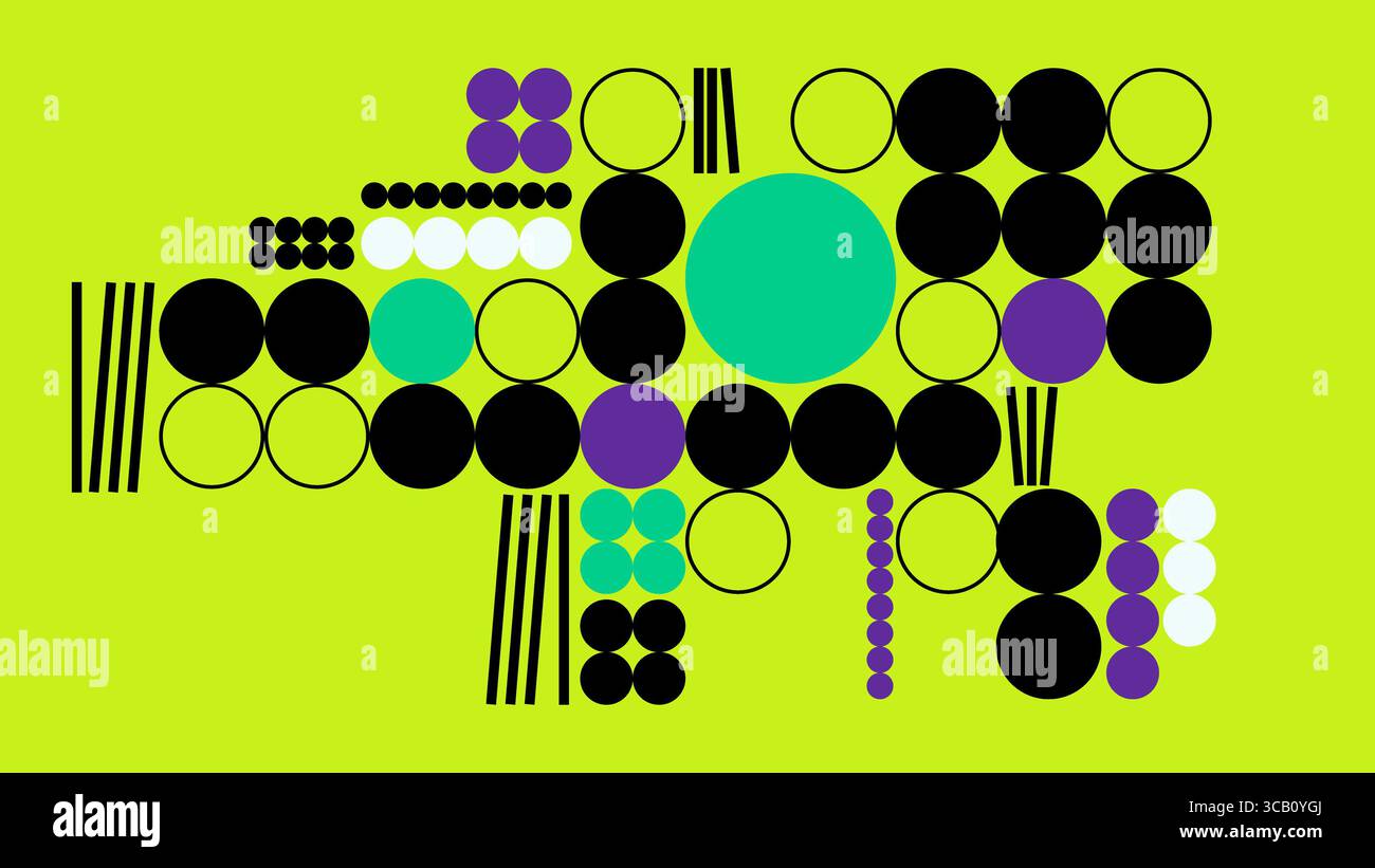Energetic arrangement of solid and outlined circles with vibrant ...
