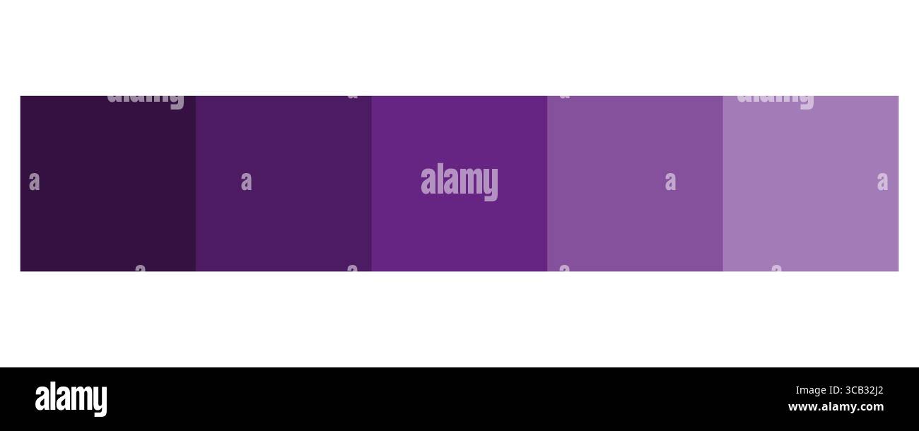 Purple color palette. Tones and shades. Vector collection illustration ...