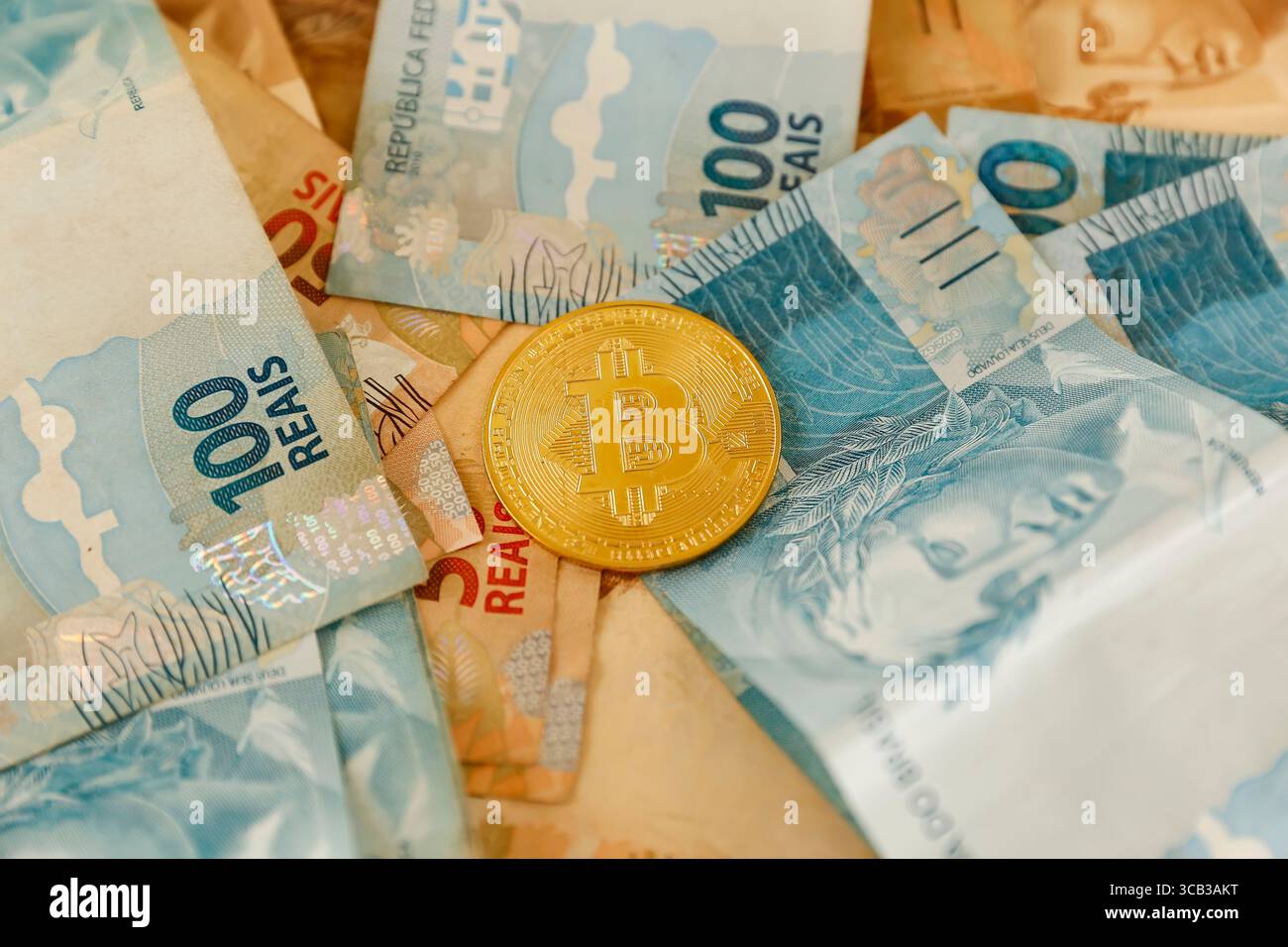 Brazilian money, fifty, one hundred and two hundred real banknote. Front of  the real bill, high values, effigy side, real note isolated on white Stock  Photo - Alamy