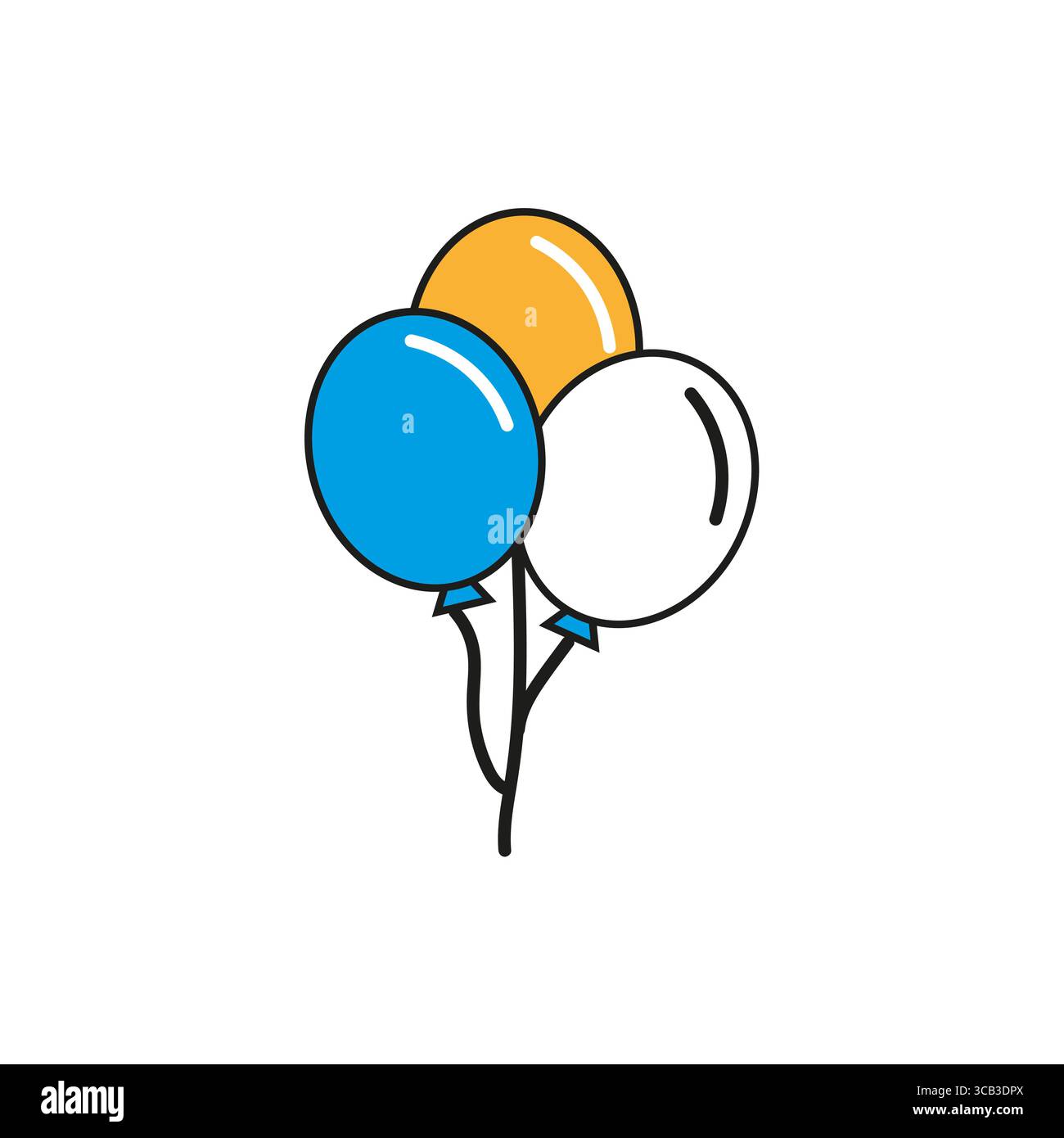 Three balloons icon. Holiday party symbol. Colorful celebration Vector ...