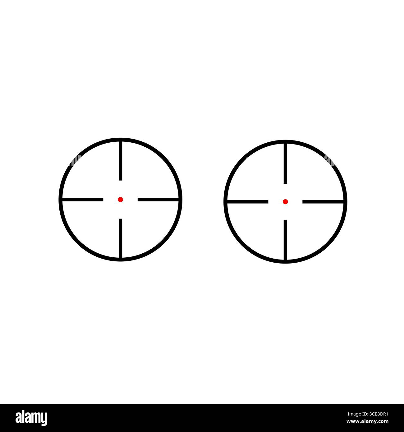 Two crosshair icons. Target sight symbols. Red dot precision. Vector ...
