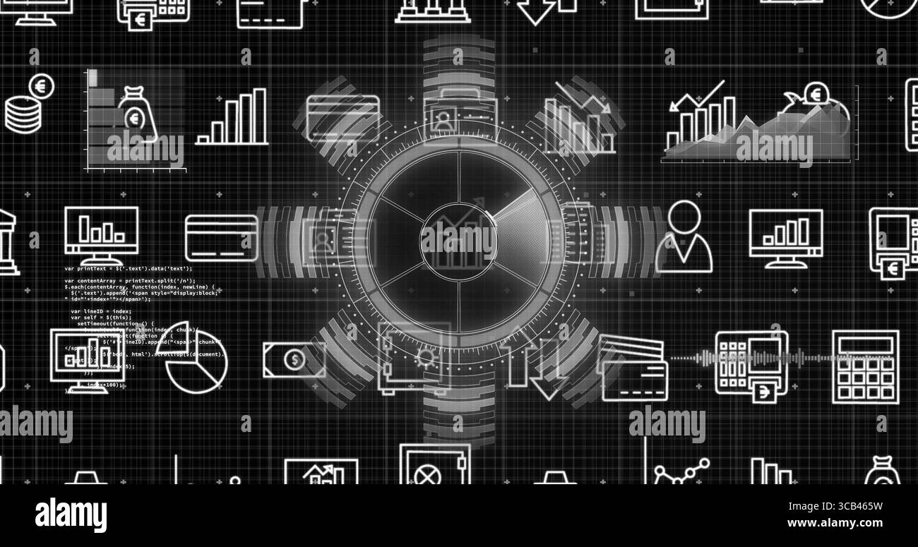 Displaying circular hud in Black and White Stock Photos & Images - Alamy