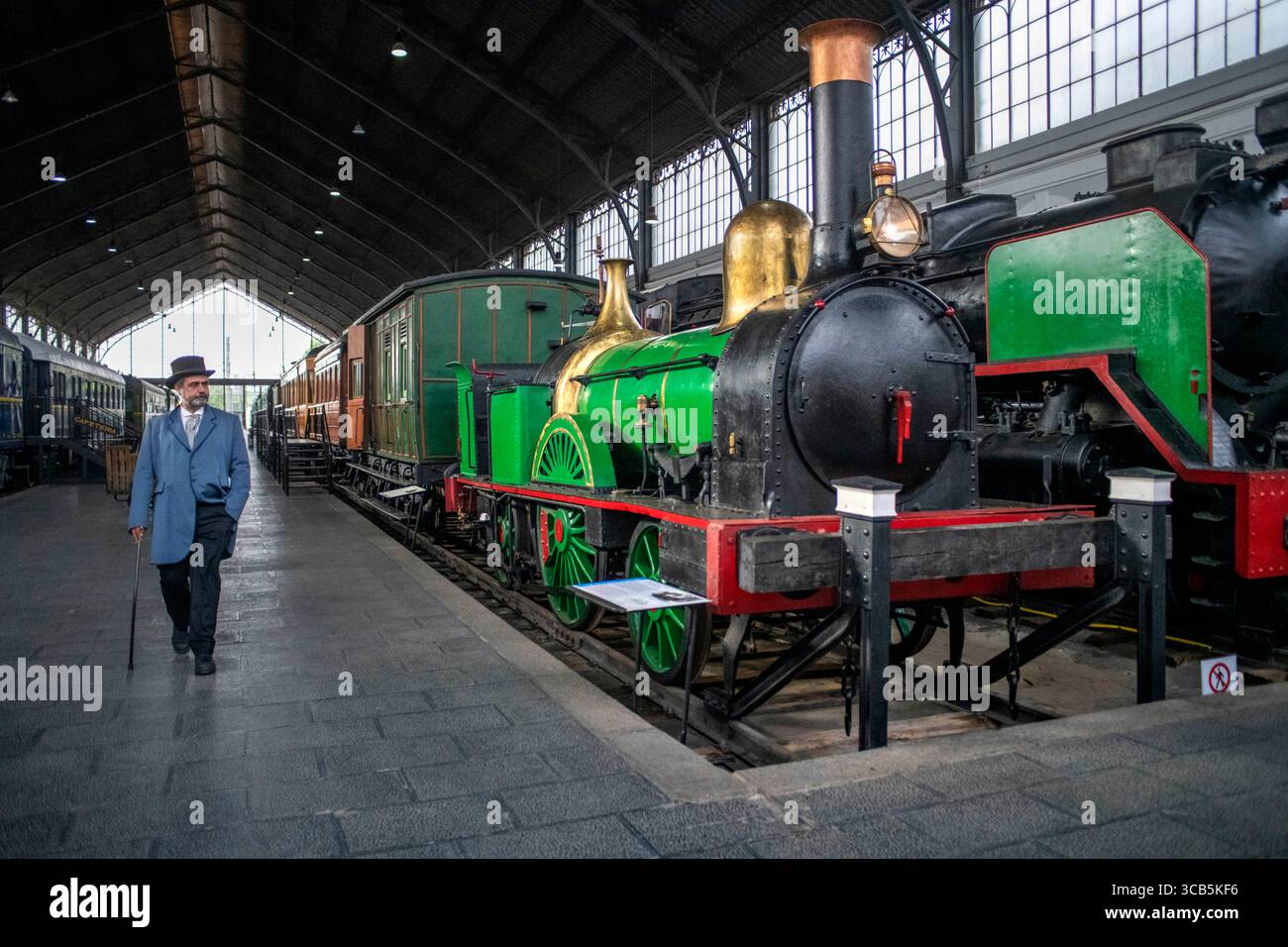May 22, 2022, Madrid, Spain: Railway Museum, housed in a redundant railway station called Las Delicias, Madrid, Spain...Inaugurated in 1984 in the historic Delicias station, it is managed by the Spanish Railways Foundation. Since 2009 it is part of the Network of Museums of Spain, being attached to the Ministry of Public Works. In 1948, on the 100th anniversary of the first peninsular railway, the one from Barcelona to MatarÃ³, a commemorative exhibition was organized, which brought together various objects and locomotives, and interest began to be shown in the creation of a railway museum. In Stock Photo