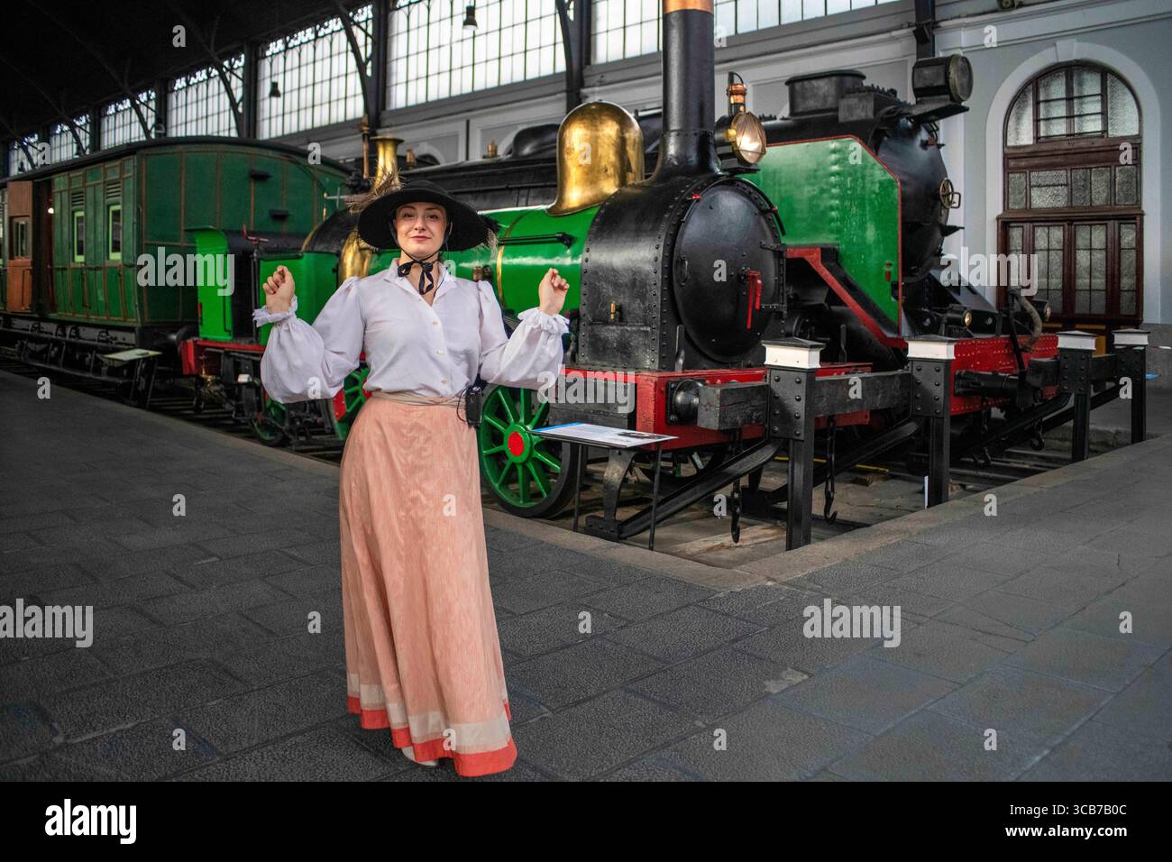 May 22, 2022, Madrid, Spain: Railway Museum, housed in a redundant railway station called Las Delicias, Madrid, Spain...Inaugurated in 1984 in the historic Delicias station, it is managed by the Spanish Railways Foundation. Since 2009 it is part of the Network of Museums of Spain, being attached to the Ministry of Public Works. In 1948, on the 100th anniversary of the first peninsular railway, the one from Barcelona to MatarÃ³, a commemorative exhibition was organized, which brought together various objects and locomotives, and interest began to be shown in the creation of a railway museum. In Stock Photo