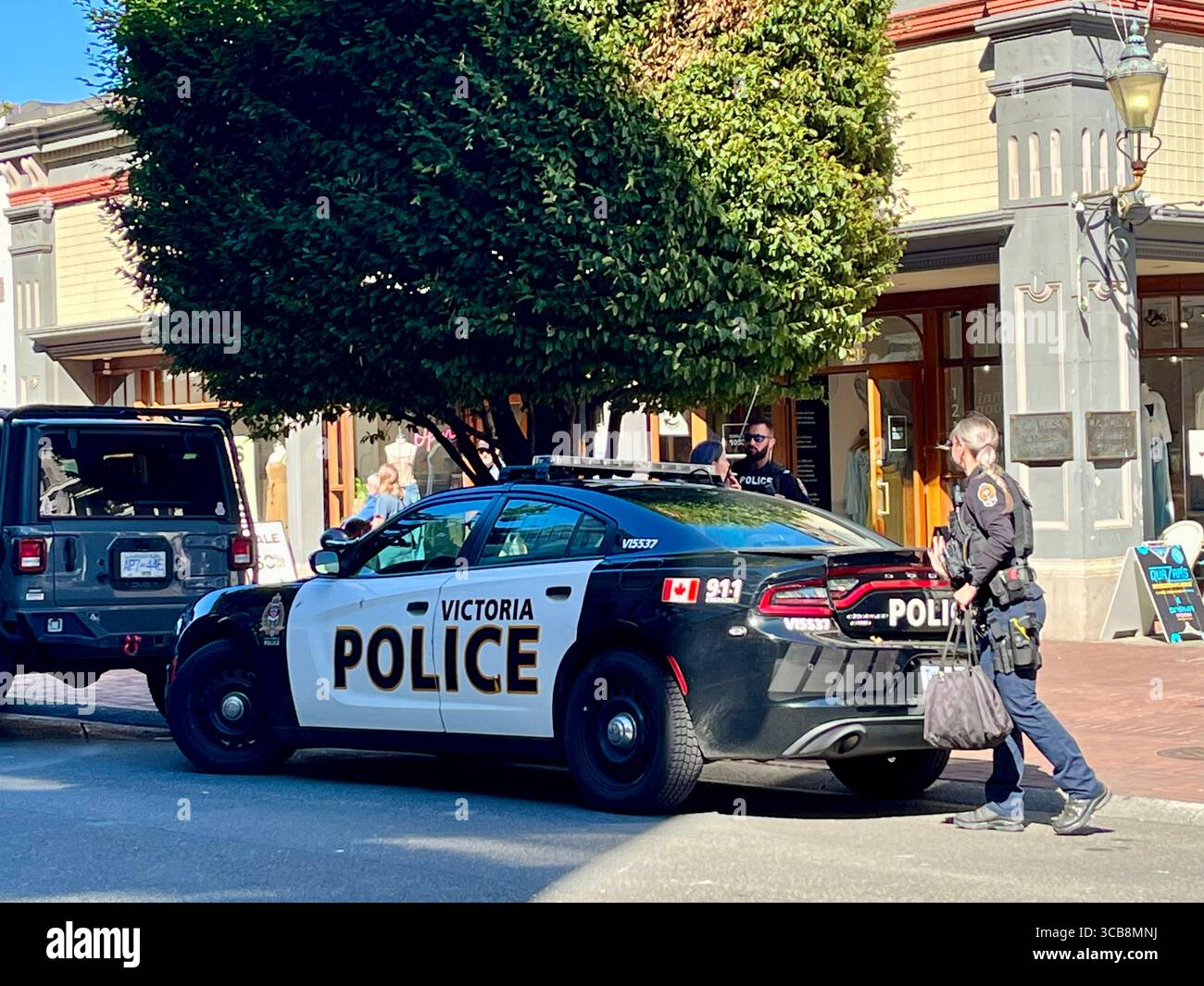 Police vehicle in Victoria, BC, Canada - Smartphone Captured Stock Image