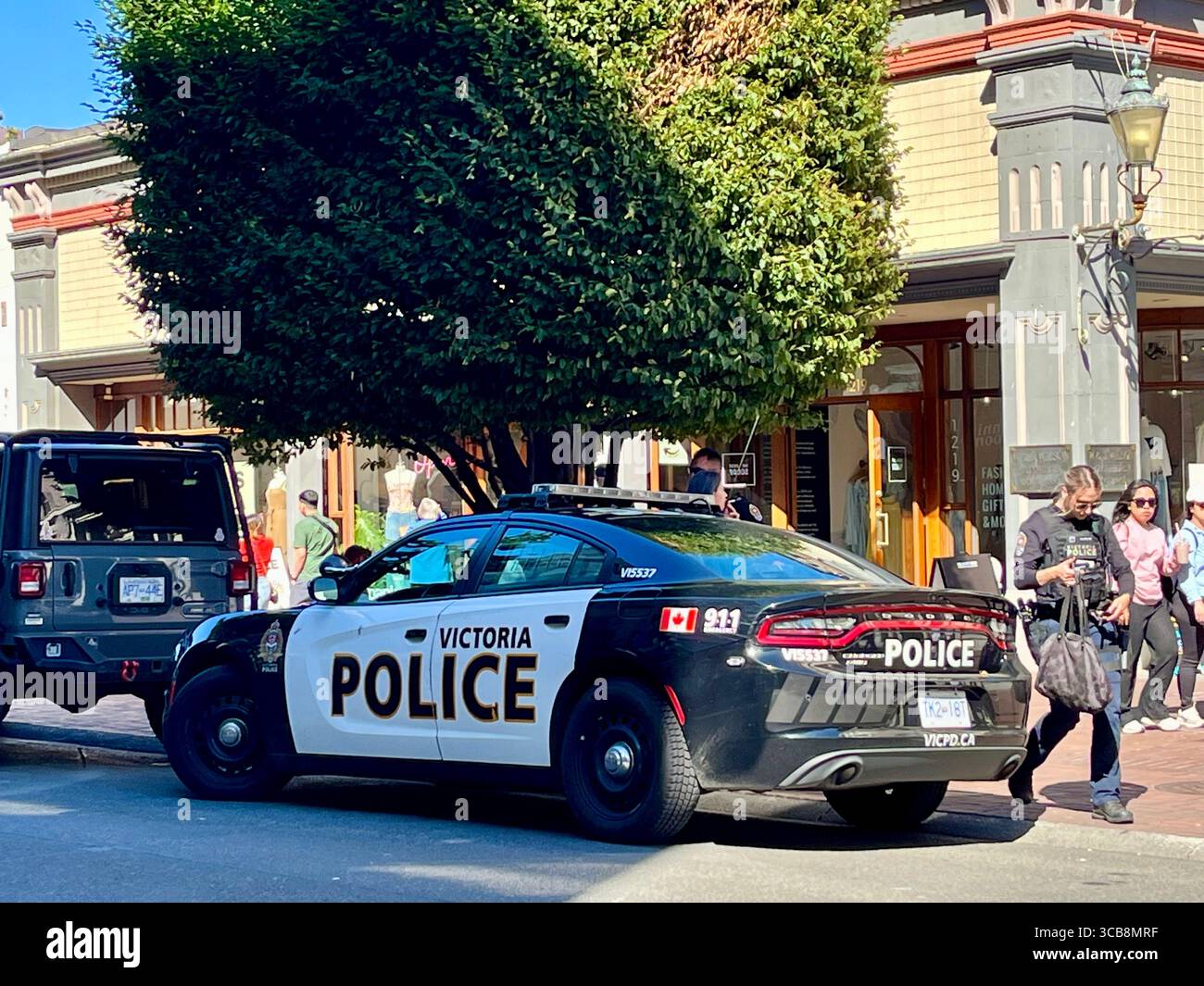 Police vehicle in Victoria, BC, Canada - Smartphone Captured Stock Image