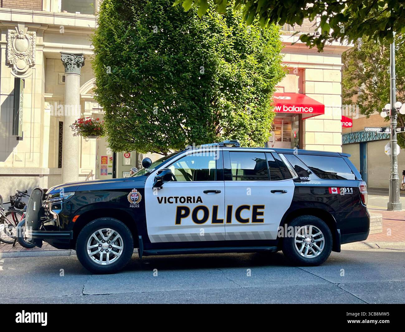 Police vehicle in Victoria, BC, Canada - Smartphone Captured Stock Image