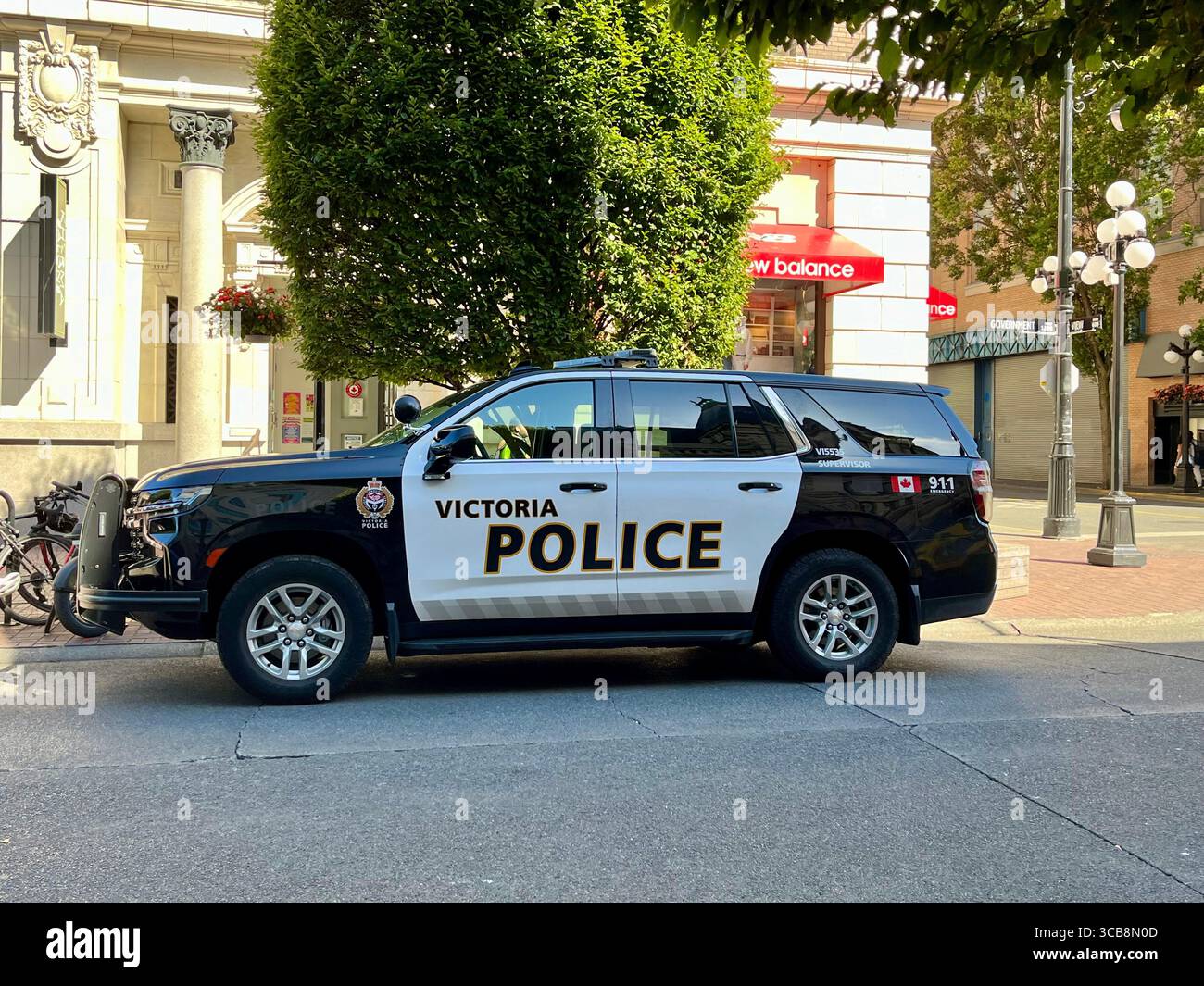 Police vehicle in Victoria, BC, Canada - Smartphone Captured Stock Image